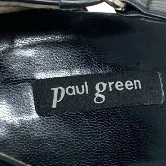 Paul Green Desire Black Leather Cross Ankle Strap Pointed-Toe Heels - Size 8.5 - Picture 6 of 7